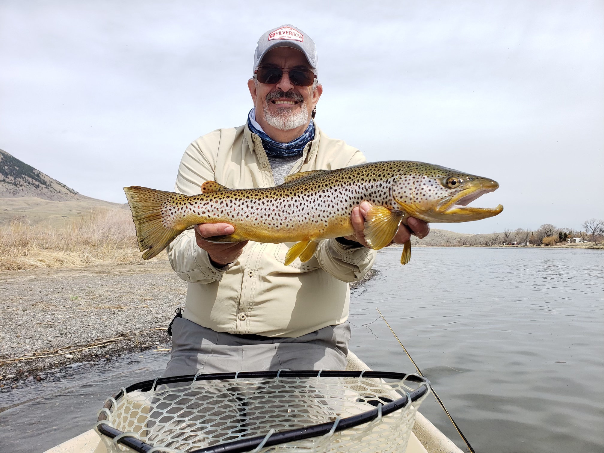 Client with large brown trout